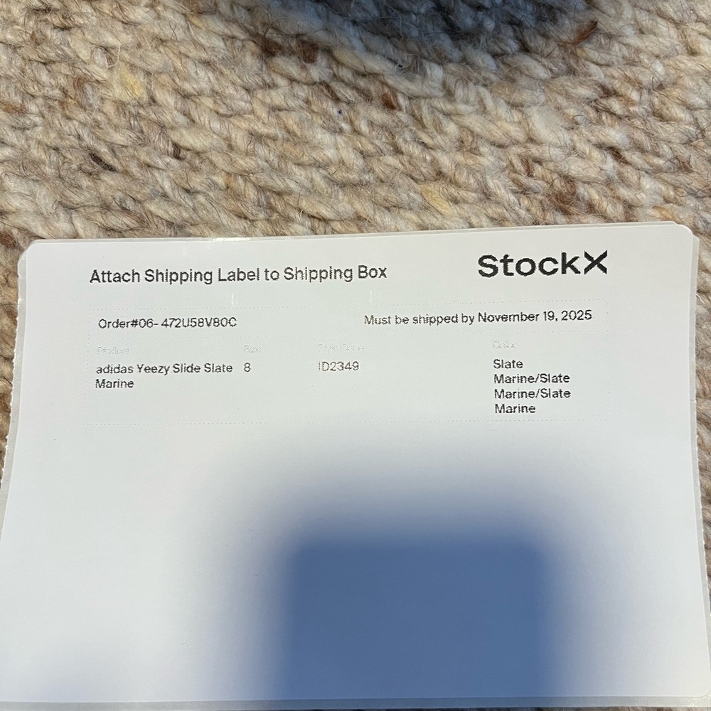 Yeezy Slides- Marine Slate NEW with Box - Picture 4 of 4